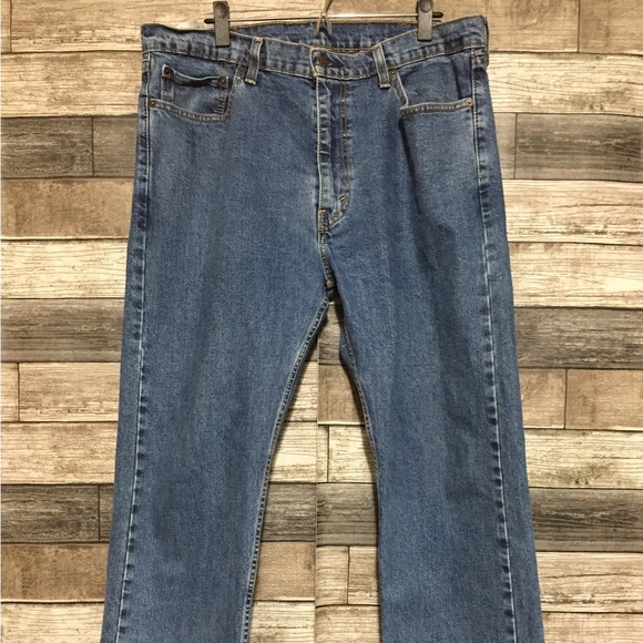 Levi’s 505 Regular Fit Jeans Men’s 38x32 Blue Denim Stretch Straight - Picture 5 of 9
